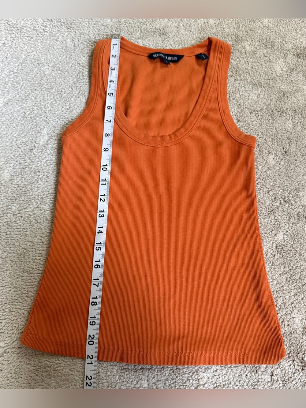 Veronica Beard Birke Scoop Neck Ribbed Tank Burnt Orange XS - Picture 11 of 11